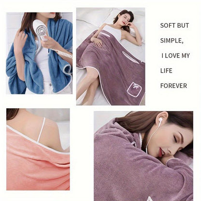 A Perfect Gift For Women Women's Solid Color Coral Fleece Bathrobe