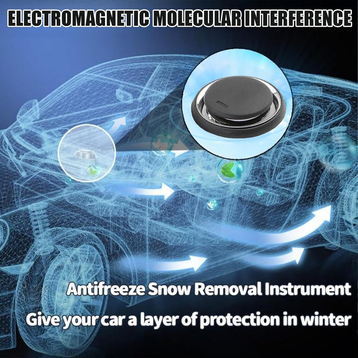Electromagnetic Molecular Interference Antifreeze Snow Removal Instrument, Portable Vehicle De-icer, De-Icing, Defrosting and Defogging